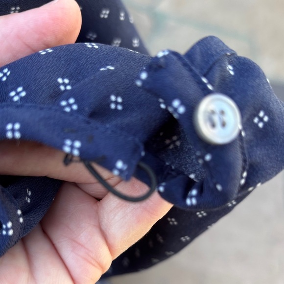J. Crew Blouse Blue White Foulard Dot Wrap Style Size Medium - Picture 8 of 10